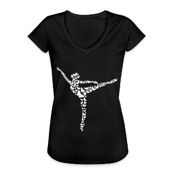 Ballett Ballerina Girl - Ballett Tänzerin - Frauen Vintage T-Shirt - Schwarz - Vorne