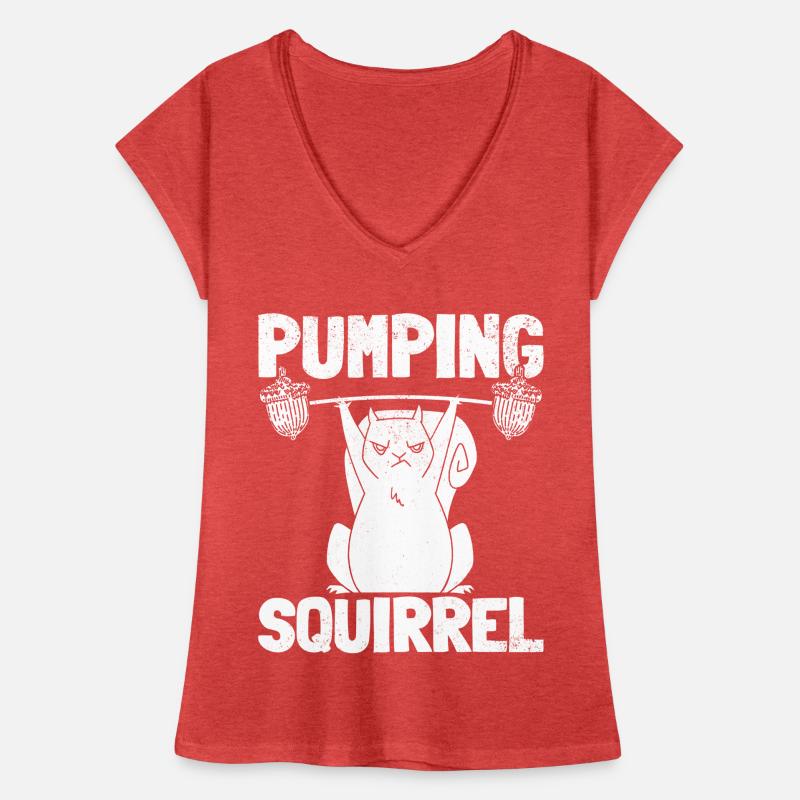 Pumpendes Eichhörnchen Powerlifting Eichhörnchen Frauen Vintage T-Shirt