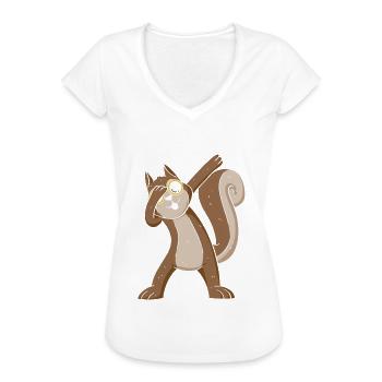 Squirrel, cool squirrel with - Women's Vintage T-Shirt - black - Front - Danielle (179cm)