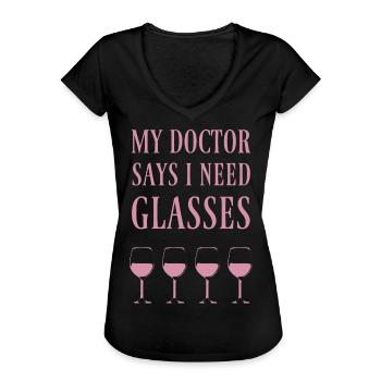 Vin rouge vin - T-shirt vintage Femme - noir - Devant - Danielle (179cm)