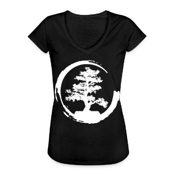 Bonsai - Frauen Vintage T-Shirt - Schwarz - Vorne - Danielle (179cm)