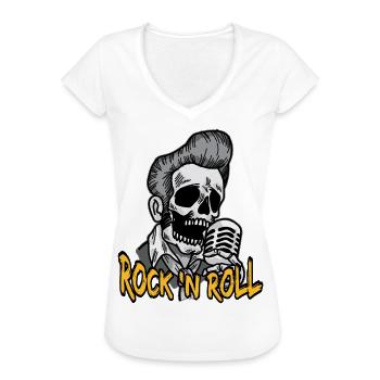 Roch N Roll Psychobilly - Frauen Vintage T-Shirt - Schwarz - Vorne - Danielle (179cm)