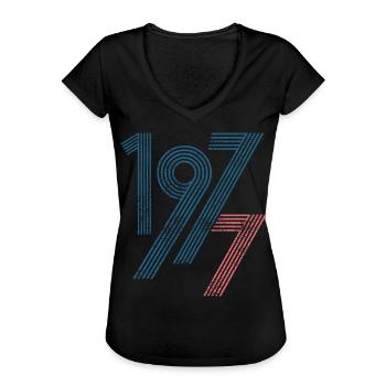 1977 - Frauen Vintage T-Shirt - Schwarz - Vorne - Danielle (179cm)