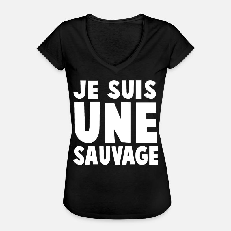 I AM A WILD - Women's Vintage T-Shirt - black