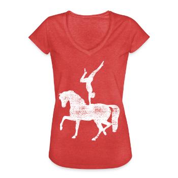 Voltigieren - Frauen Vintage T-Shirt - Rot meliert - Vorne - Danielle (179cm)