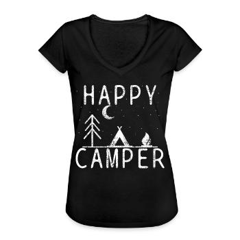 camping - Women's Vintage T-Shirt - black - Front