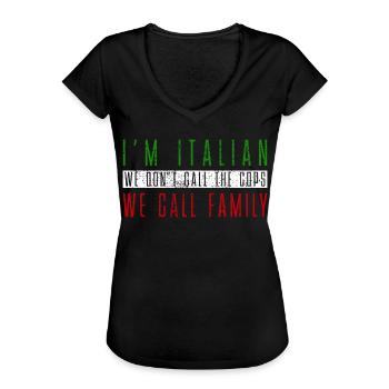 FAMILLE MAFIA ITALIENNE - T-shirt vintage Femme - noir - Devant - Danielle (179cm)