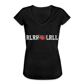 Schlagzeug - Frauen Vintage T-Shirt - Schwarz - Vorne