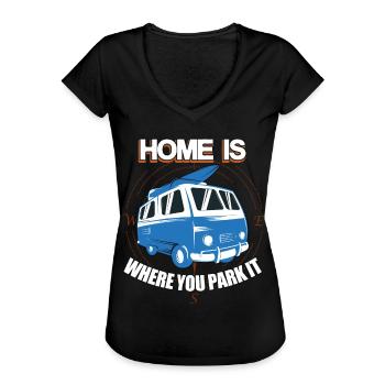 Van Camper Life - Frauen Vintage T-Shirt - Schwarz - Vorne