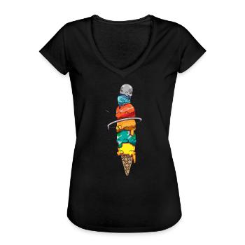 Raumfahrt Eis Waffel Solarsystem Sommer Mars - Frauen Vintage T-Shirt - Schwarz - Vorne - Danielle (179cm)