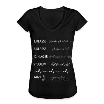 Arzt, Doktor, Medizin, Krankenschwester - Frauen Vintage T-Shirt - Schwarz - Vorne - Danielle (179cm)