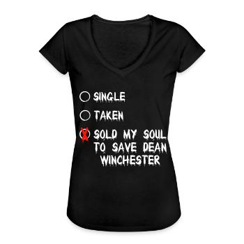 Supernatural - Frauen Vintage T-Shirt - Schwarz - Vorne