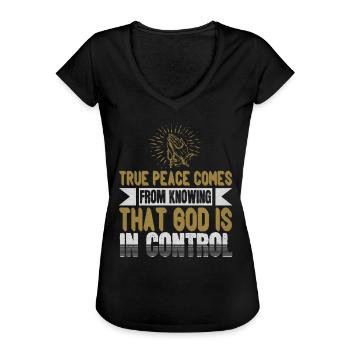 Proverbe chrétien - évangélisation - T-shirt vintage Femme - noir - Devant - Danielle (179cm)