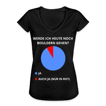 Lustiger Bouldern Spruch Kreisdiagramm für Boulder - Frauen Vintage T-Shirt - Schwarz - Vorne - Danielle (179cm)