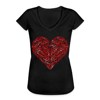 Waffen Herz Waffenrecht Maschinengewehr Schießen - Frauen Vintage T-Shirt - Schwarz - Vorne - Danielle (179cm)