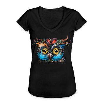 Hibou - T-shirt vintage Femme - noir - Devant - Danielle (179cm)