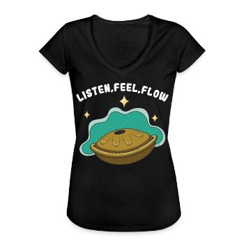 Handpan Spruch Percussion Instrument Geschenk - Frauen Vintage T-Shirt - Schwarz - Vorne - Danielle (179cm)