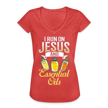 Essential Oil Diffuser Aromatherapy Plants - Women's Vintage T-Shirt - heather red - Front - Danielle (179cm)