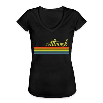 altmark Regenbogen - Frauen Vintage T-Shirt - Schwarz - Vorne - Danielle (179cm)