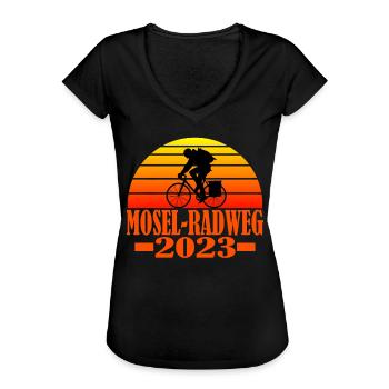 Mosel Radweg - Frauen Vintage T-Shirt - Schwarz - Vorne - Danielle (179cm)