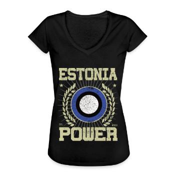 Cool Estonie, Design - T-shirt vintage Femme - noir - Devant - Danielle (179cm)