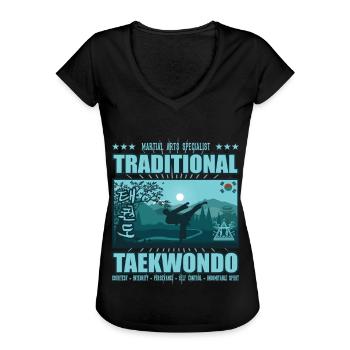 Taekwondo Südkorea Design: Für den TaekwondoFan - Frauen Vintage T-Shirt - Schwarz - Vorne - Danielle (179cm)