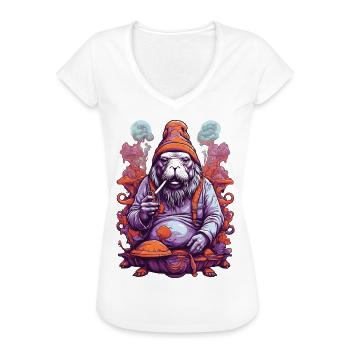 Lebendige Farben Musik Festival Wald Pilze - Frauen Vintage T-Shirt - Schwarz - Vorne - Danielle (179cm)