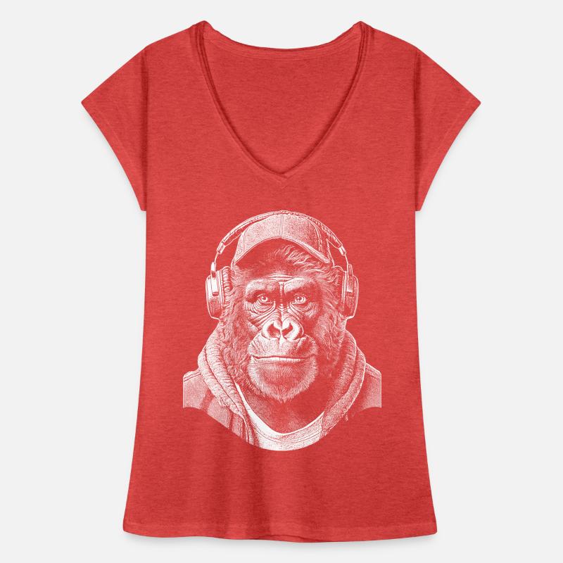 Chemise Gorilla Monkey DJ T-shirt vintage Femme