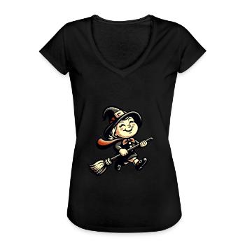 Streghe retrò dei cartoni animati Design delle streghe d'epoca - Maglietta vintage donna - nero - Fronte - Danielle (179cm)