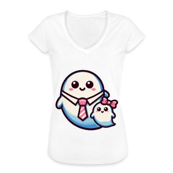 Dad Ghost Scary Halloween Costume Idea - Women's Vintage T-Shirt - black - Front - Danielle (179cm)