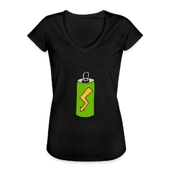 Boisson énergisante peut - T-shirt vintage Femme - noir - Devant - Danielle (179cm)