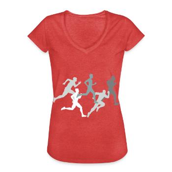 Running sport runner gift athlete run jog - Women's Vintage T-Shirt - heather red - Front - Danielle (179cm)