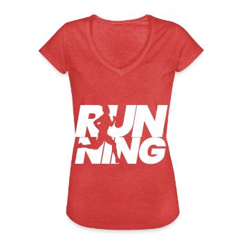 Running runner running gift jogging Jogger sport - Women's Vintage T-Shirt - heather red - Front - Danielle (179cm)