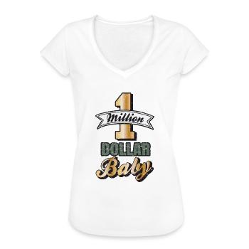 1 million de dollars bébé argent comptant argent idée cadeau d'or - T-shirt vintage Femme - noir - Devant - Danielle (179cm)