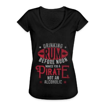 Piratenflagge Matrose - Frauen Vintage T-Shirt - Schwarz - Vorne - Danielle (179cm)