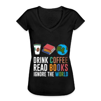 livre - T-shirt vintage Femme - noir - Devant - Danielle (179cm)