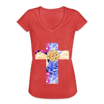 Christianity - Women's Vintage T-Shirt - heather red - Front - Danielle (179cm)