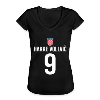 Kroatien Hrvatska Croatia Jugo Geschenk Balkan - Frauen Vintage T-Shirt - Schwarz - Vorne - Danielle (179cm)