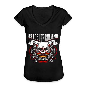 Ostdeutschland Geschenk Osten Ossi DDR Ostalgie - Frauen Vintage T-Shirt - Schwarz - Vorne