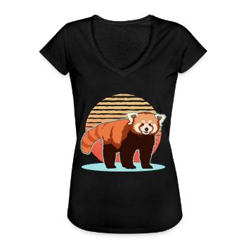 Red Panda Red Pandas Red Panda Gift - Women's Vintage T-Shirt - black - Front - Danielle (179cm)