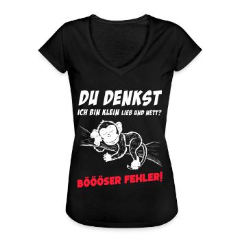 Affe Tshirt Lustig Witzig Humor Sarkasmus Büro - Frauen Vintage T-Shirt - Schwarz - Vorne - Danielle (179cm)
