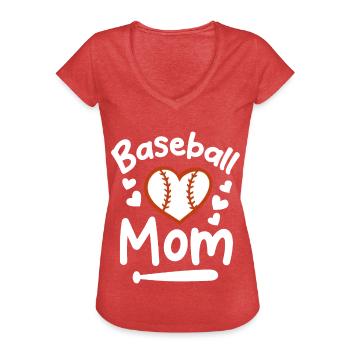 Baseball Sport Baseballspieler Pitcher Catcher USA - Frauen Vintage T-Shirt - Rot meliert - Vorne - Danielle (179cm)
