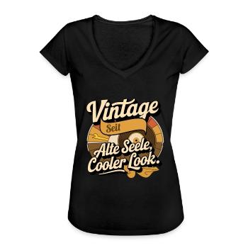 Retro Vintage Geburtsjahr personalisierte Geschen - Frauen Vintage T-Shirt - Schwarz - Vorne - Danielle (179cm)
