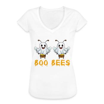 Boo Bees Halloween Kostüm Bienen Geister Lustig - Frauen Vintage T-Shirt - Schwarz - Vorne - Danielle (179cm)