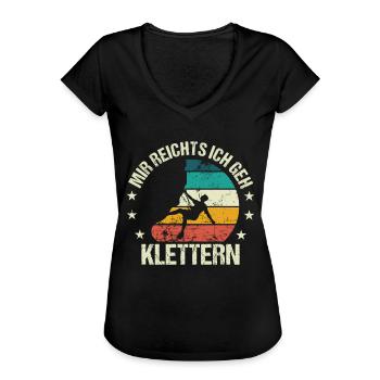 Klettern Boulderer Kletterer Bouldern Spruch - Frauen Vintage T-Shirt - Schwarz - Vorne - Danielle (179cm)