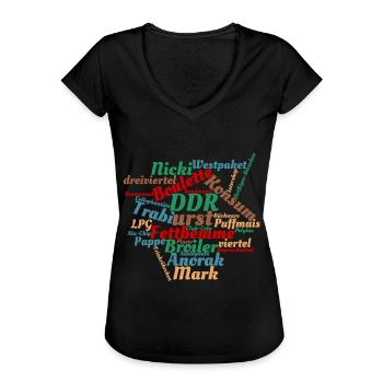 DDR Ostalgie Wörtersammlung - Frauen Vintage T-Shirt - Schwarz - Vorne