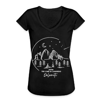 Drei Zinnen Tre Cime di Lavaredo Dolomiten - Frauen Vintage T-Shirt - Schwarz - Vorne