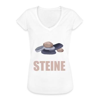 Ich Hasse Menschen Steine Sind Ok Stein - Frauen Vintage T-Shirt - Schwarz - Vorne - Danielle (179cm)