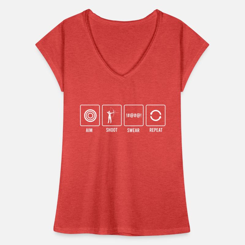 Archery Shoot Aim Swear Repeat print Frauen Vintage T-Shirt