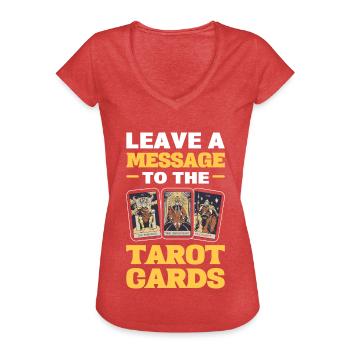 Tarot-Karten lesen Hinterlassen Sie eine - Frauen Vintage T-Shirt - Rot meliert - Vorne - Danielle (179cm)